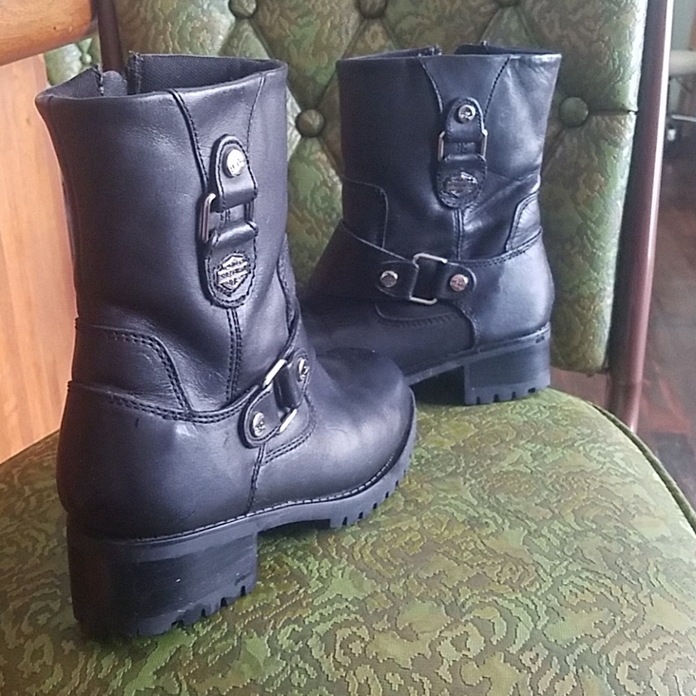 Black leather Harley Boots size 6.5